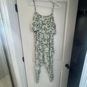 Green high low dress